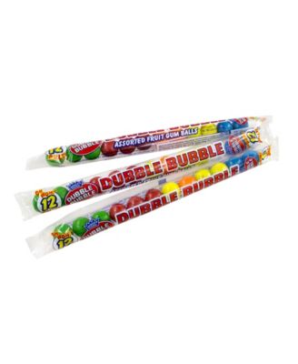 Dubble Bubble Gum Ball Tubes Assorted, 24 Count