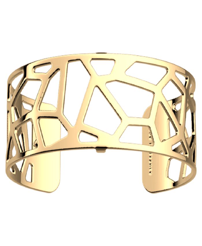 Bracelet Manchette Les Georgettes By Altesse - Motif Arabesque, Cuir Et Laiton Doré, Ajustable
