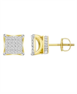 Men s Diamond 1 6 ct. t.w. Earring Set in 10k Yellow Gold