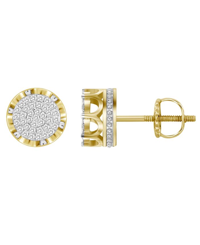 Macy's - Men's Diamond (1/6 ct.t.w.) Earring Set in 10k Yellow Gold
