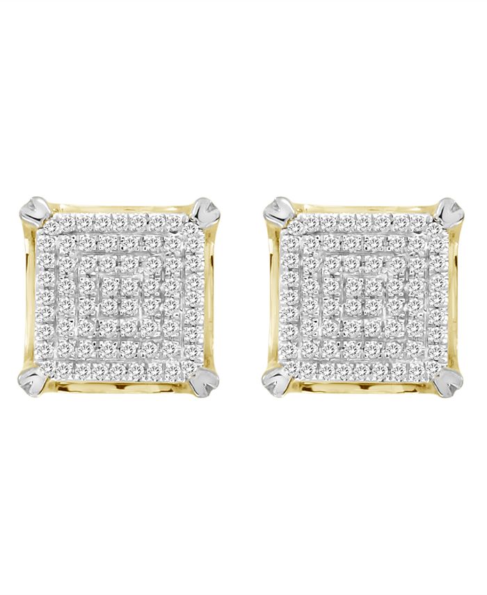 Macy's - Men's Diamond (1/3 ct. t.w.) Earring Set in 10k Yellow Gold