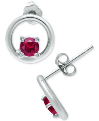 Cubic Zirconia Circle Stud Earrings
