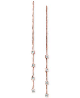Cubic Zirconia Threader Earrings