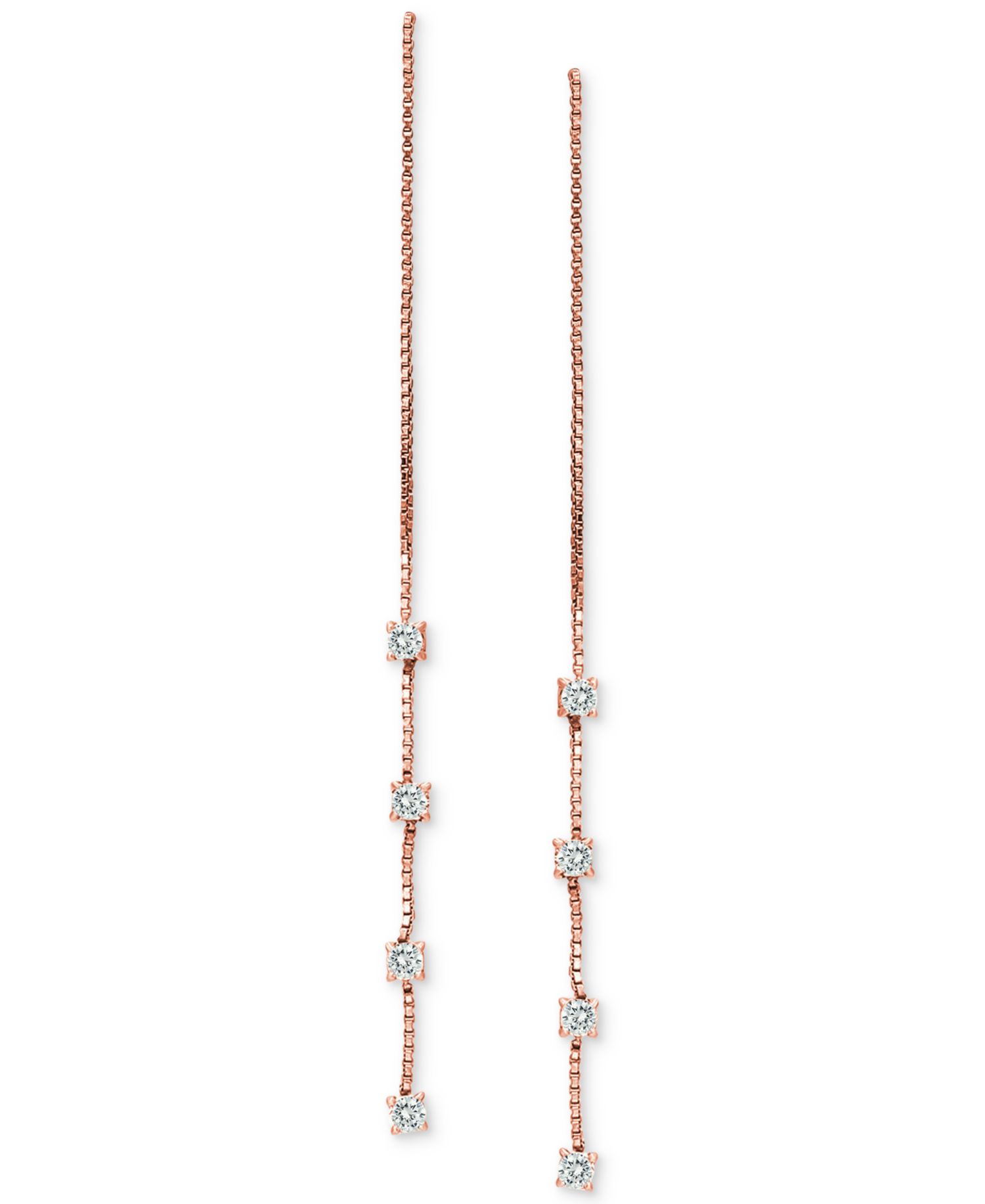 Cubic Zirconia Threader Earrings