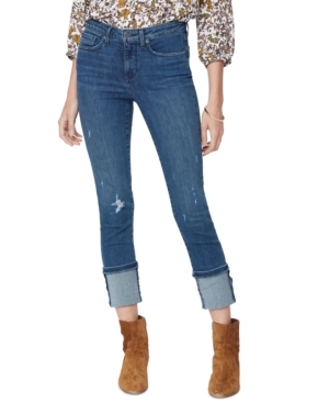 image of Nydj Sheri Ripped Tall-Cuff Ankle Jeans