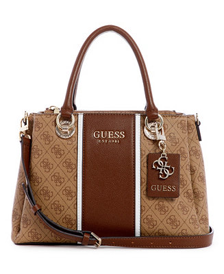 GUESS Cathleen 3 Compartments Satchel - Macy's