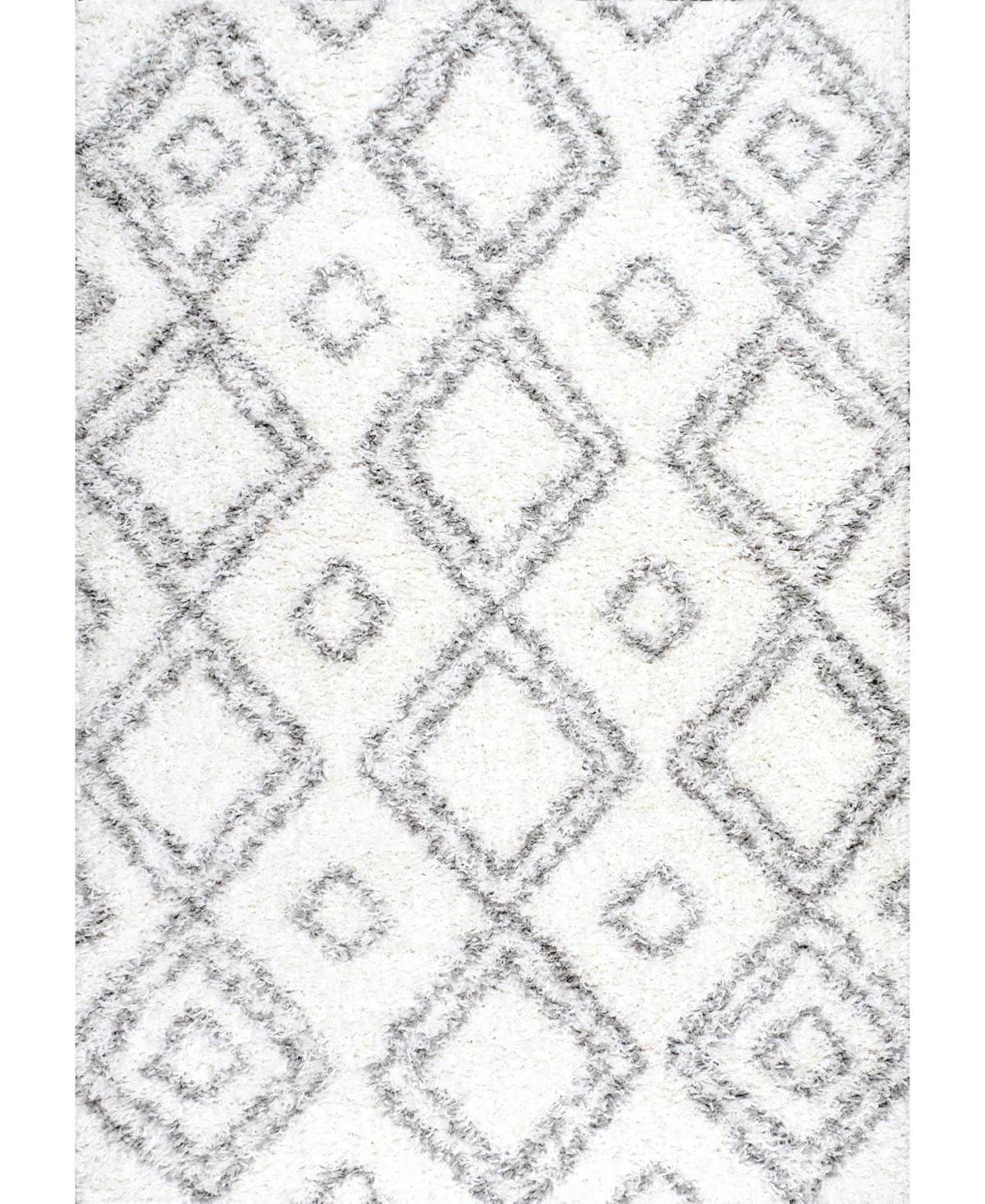 nuLoom Iola OZSG18A White 6'7in x 9' Area Rug - White