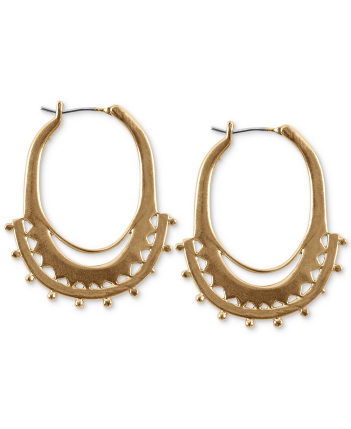 Lucky Brand GoldTone ZigZag Oval Drop Earrings Macy's