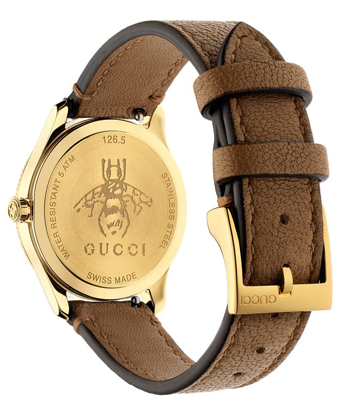 Gucci - Women's Swiss G-Timeless Slim Taupe Leather Strap Watch 29mm