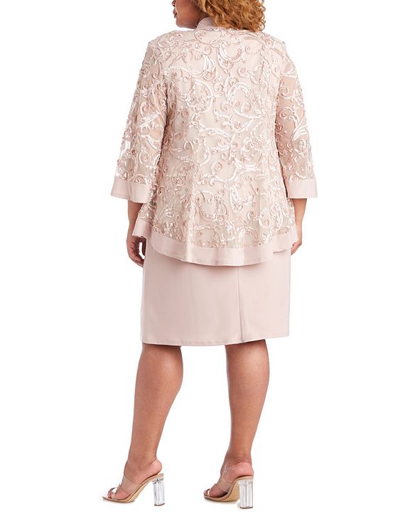R & M Richards Plus Size Dress & Soutache Jacket & Reviews - Dresses - Plus Sizes - Macy's