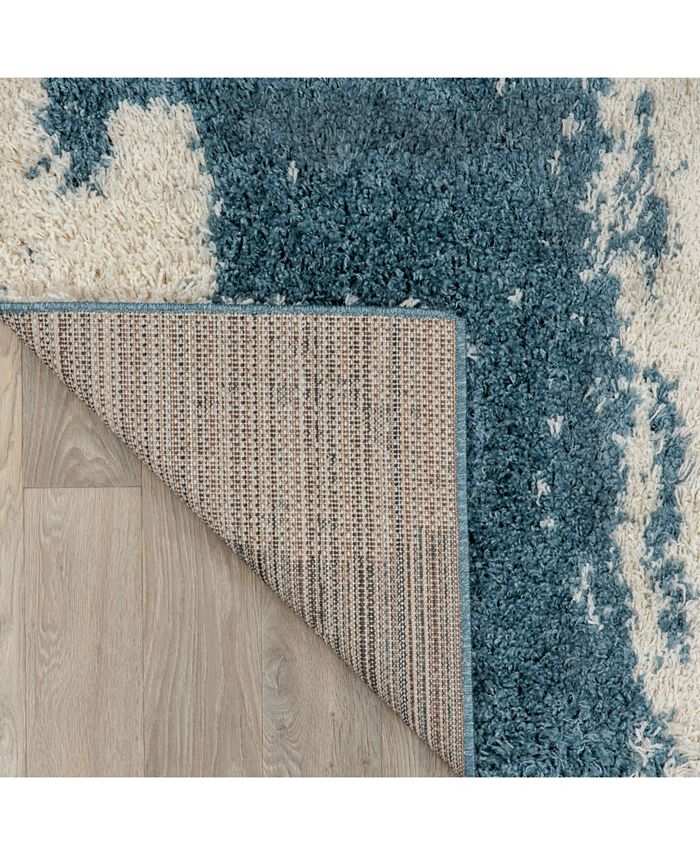 Main Street Rugs Hobart Shag 775 Blue 2' x 7' Runner Area Rug Macy's