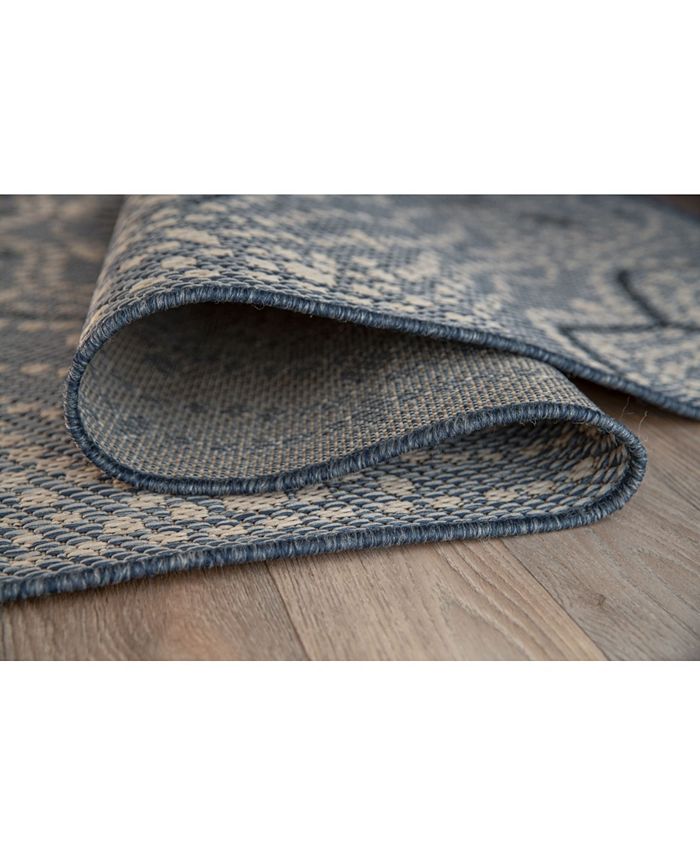 Main Street Rugs Nassau 415 Blue 5' x 7' Outdoor Area Rug Macy's