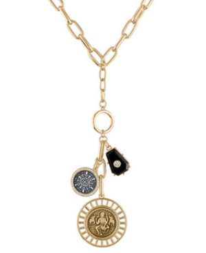 image of Rachel Rachel Roy Gold-Tone Multi-Charm Lariat Necklace, 30