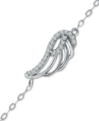 Cubic Zirconia Wing Chain Ankle Bracelet, Created for Macy's