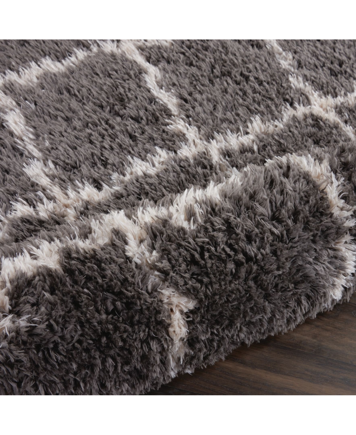 Nourison Home Luxe Shag LXS02Area Rug - Charcoal