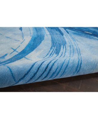 Symmetry SMM01 Blue and Ivory 7'9" x 9'9" Area Rug