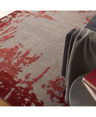 Symmetry SMM02 Beige and Red 3'9" x 5'9" Area Rug