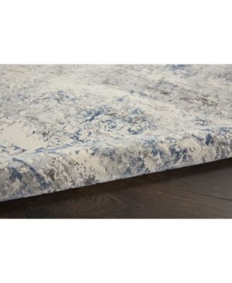 Rustic Textures RUS07 Ivory and Gray 5'3" x 7'3" Area Rug