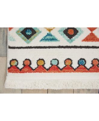 Navajo NAV06 White 5'3" x 7'6" Area Rug