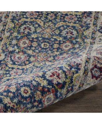 Ankara Global ANR13 Navy and Multi 2' x 6' Runner Rug