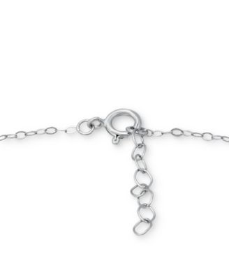 Cubic Zirconia Ankle Bracelet in Sterling Silver (Also in Lab-Created Pink Sapphire), Created for Macy's