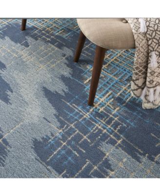 Nourison Home Symmetry Smm08 Blue Beige Rug In Blue