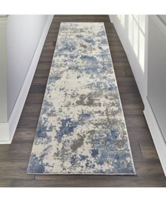 Rustic Textures RUS08 Gray and Blue Rug