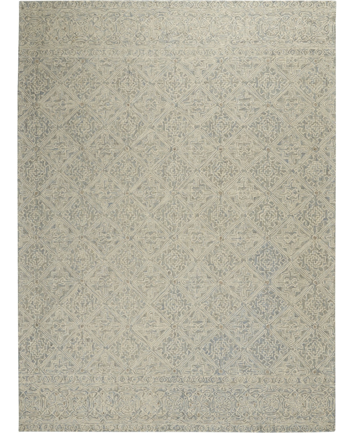 Nourison Home Azura AZM01 Ivory and Gray 5'3in x 7'5in Area Rug - Ivory/Gray