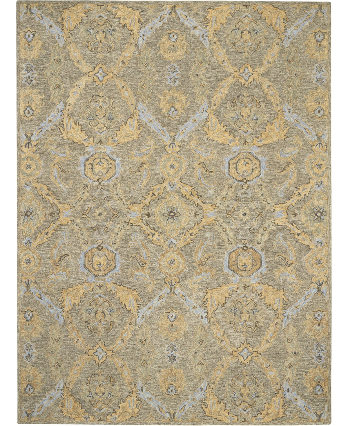 Nourison Home Azura AZM03 Taupe and Blue 8' x 11' Area Rug - Taupe/blue