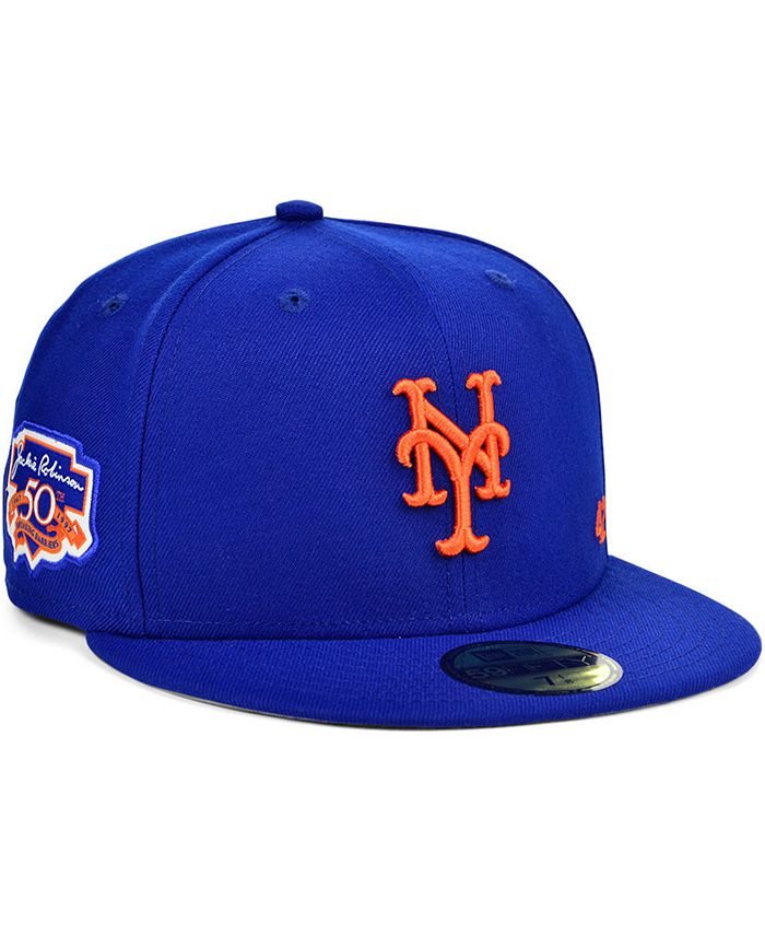 New Era Men's New York Mets Jackie Robinson 50th Patch 59FIFTY-FITTED ...