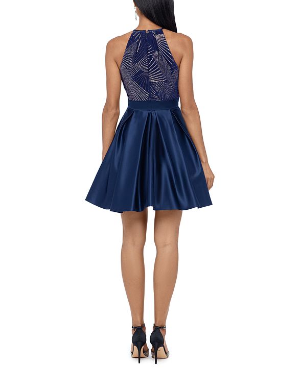 Betsy & Adam Glitter-Print Fit & Flare Dress & Reviews - Dresses - Women - Macy's