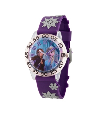 Disney Frozen 2 Elsa and Anna Girls' Clear Plastic Time Teacher Watch 32mm