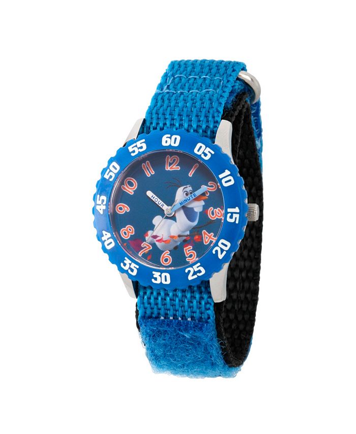 ewatchfactory - Disney Frozen 2 Olaf Boy's Stainless Steel Time Teacher, Blue Bezel Watch 32mm