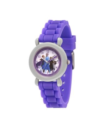 ewatchfactory - Disney Frozen 2 Elsa, Anna, Sven, Olaf Girl's Gray Plastic Time Teacher Watch 32mm