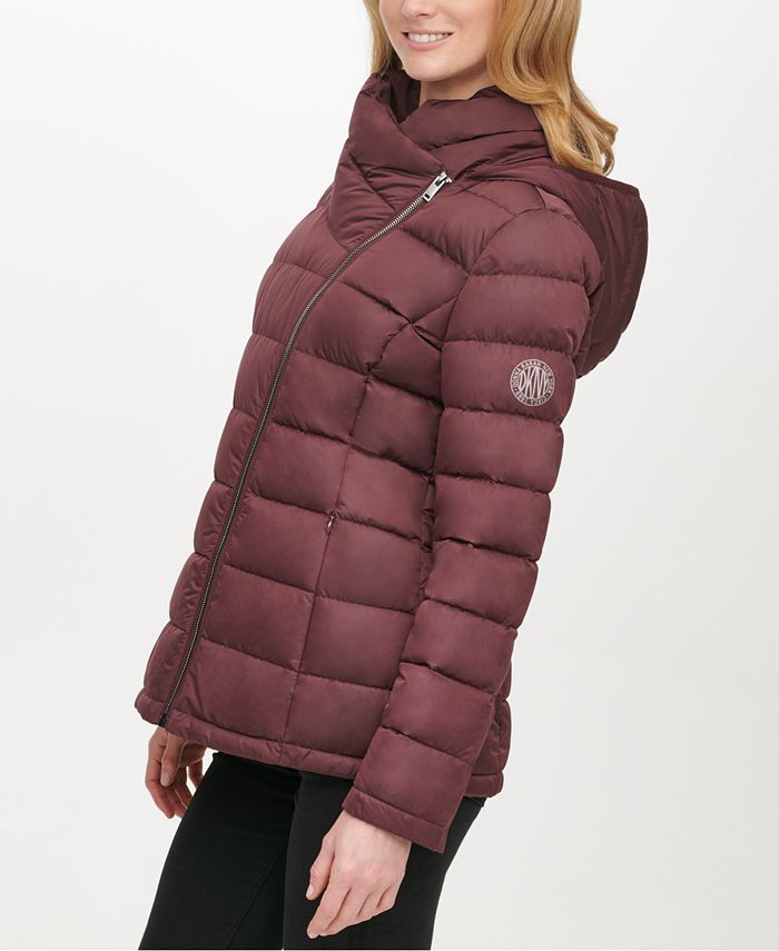 dkny hooded packable puffer coat