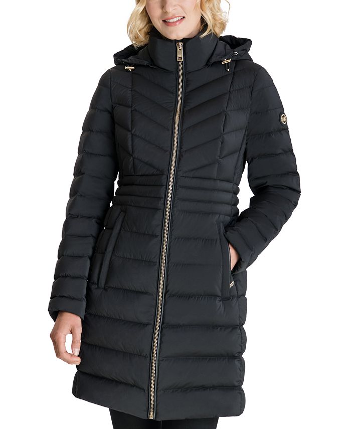 Michael Kors Hooded Stretch Packable Water-Resistant Down Puffer Coat,  Created for Macy's & Reviews - Coats & Jackets - Women - Macy's
