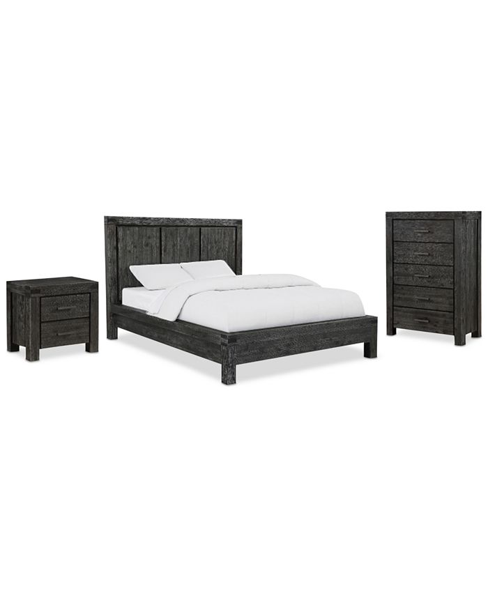 Furniture - Avondale Graphite Bedroom , 3-Pc. Set (Full Bed, Chest & Nightstand)