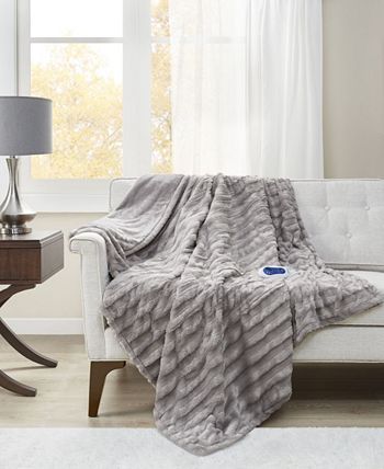 Premier Comfort Solid Electric Faux Fur Throw Macy s