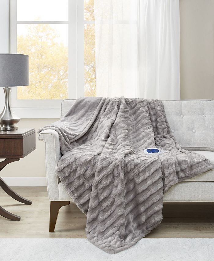 Premier Comfort Faux Fur Electric Throw & Reviews Blankets & Throws