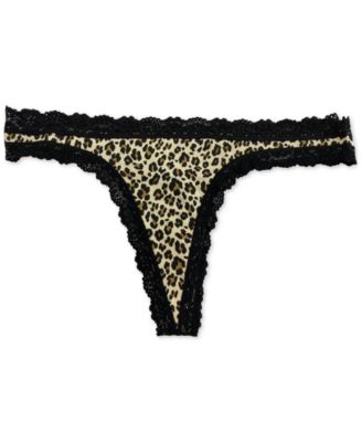 Jenni - Women's Lace-Trim Leopard-Print Thong