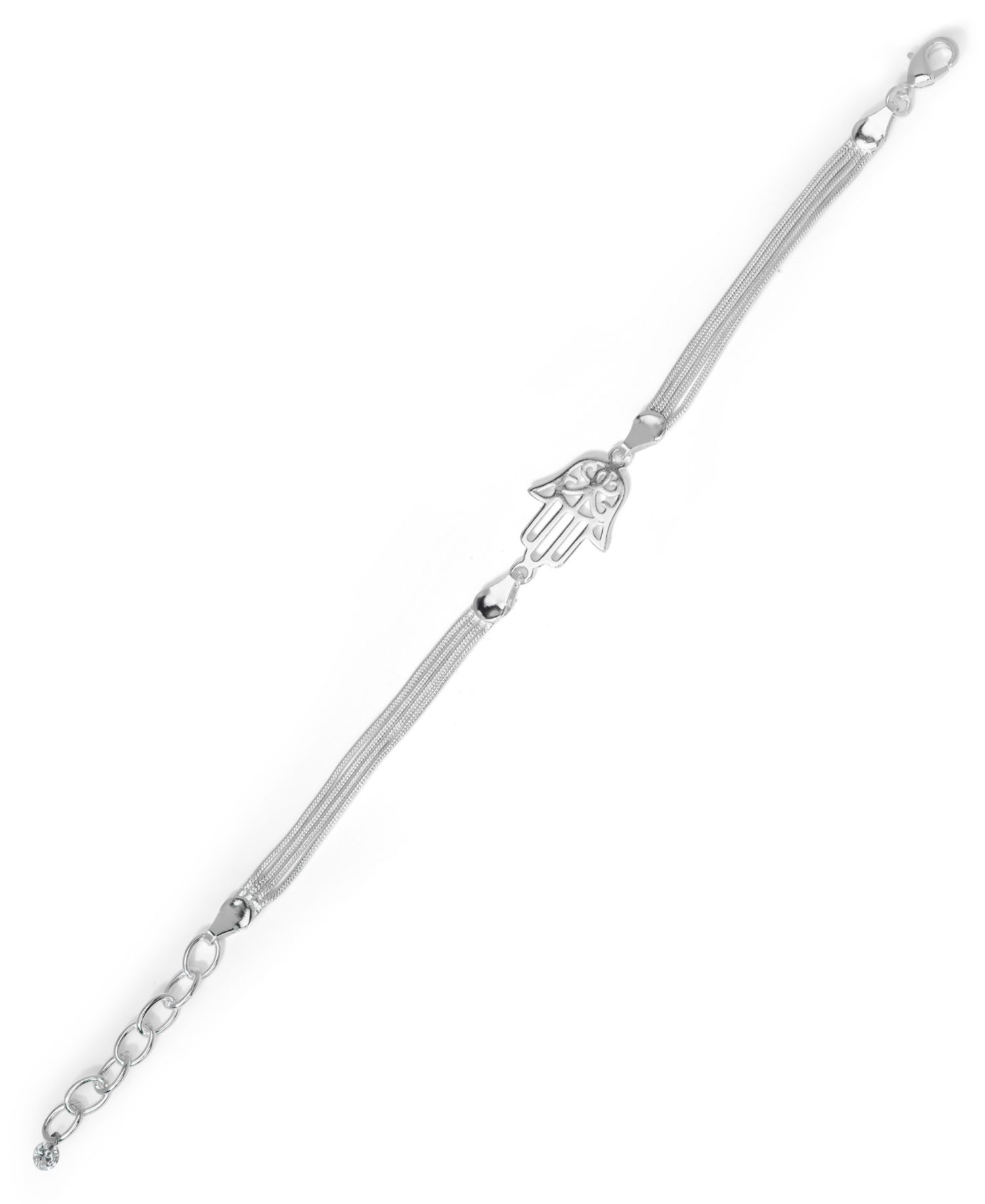 Silver Plate Hamsa Hand Bracelet