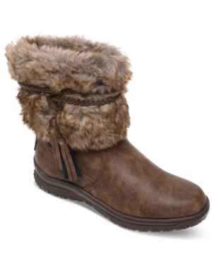 image of Minnetonka Women-s Everett Faux-Fur Booties Women-s Shoes