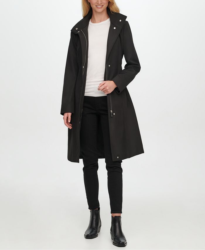 Calvin Klein Belted Hooded Raincoat & Reviews Coats Women Macy's