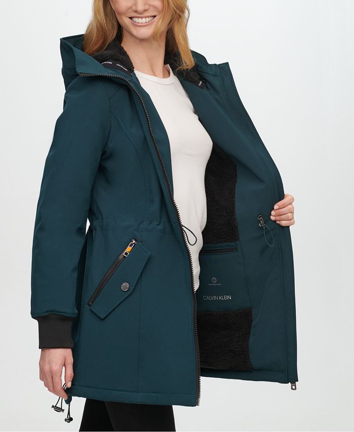 women's fleece lined raincoat with hood