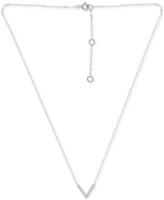 Cubic Zirconia Mini-Chevron 16" Pendant Necklace, Created for Macy's