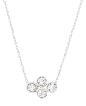 image of Elsie May Diamond Bezel Pendant Necklace (1/10 ct. t.w.) in Sterling Silver, 15