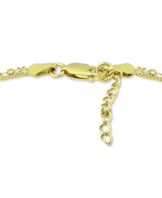 Double Chain Link Ankle Bracelet in Sterling Silver and 18k Over Silver, Created for Macy's