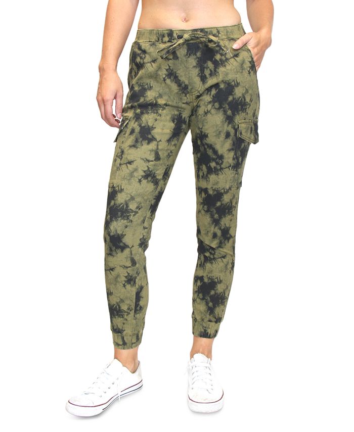 Almost Famous Crave Fame Juniors' Tie-Dyed Cargo Jogger Pants - Macy's