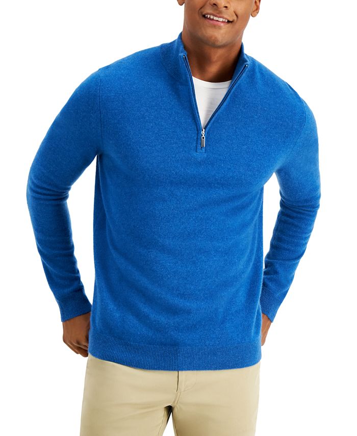 Tasso Elba Men's Quarter-Zip Cashmere Sweater, Created for Macy's - Macy's