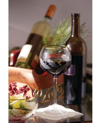 Holiday Gold Wine Glasses, Set of 4